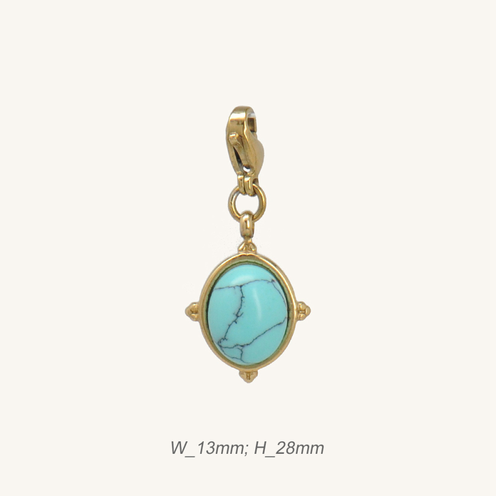 Superb Stainless Steel Pendant set with Blue Turquoise Stone