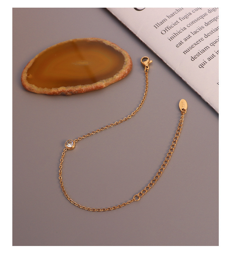 Simple Fine Bracelet with White Zirconia Stainless Steel