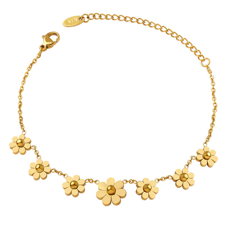 Chic Daisy Bracelet 18k Gold Stainless Steel