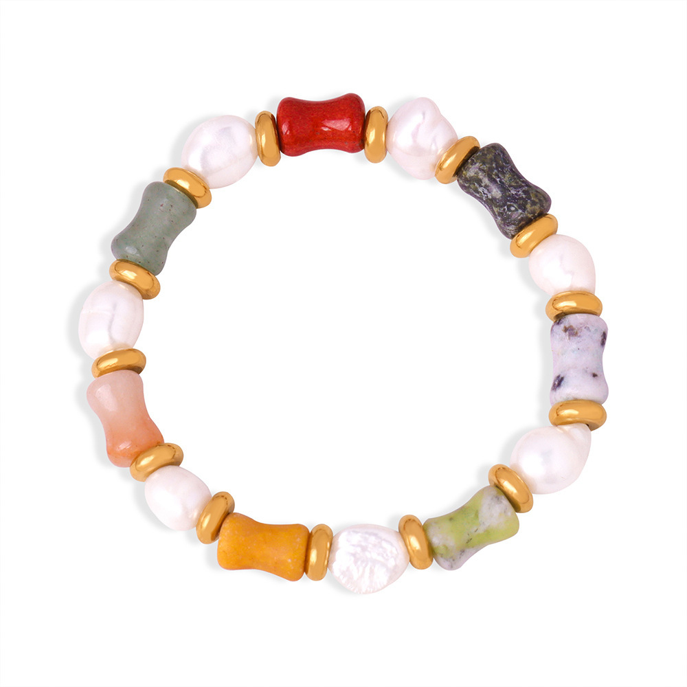 Natural Freshwater Pearl Beaded Bracelet Stretch Chain