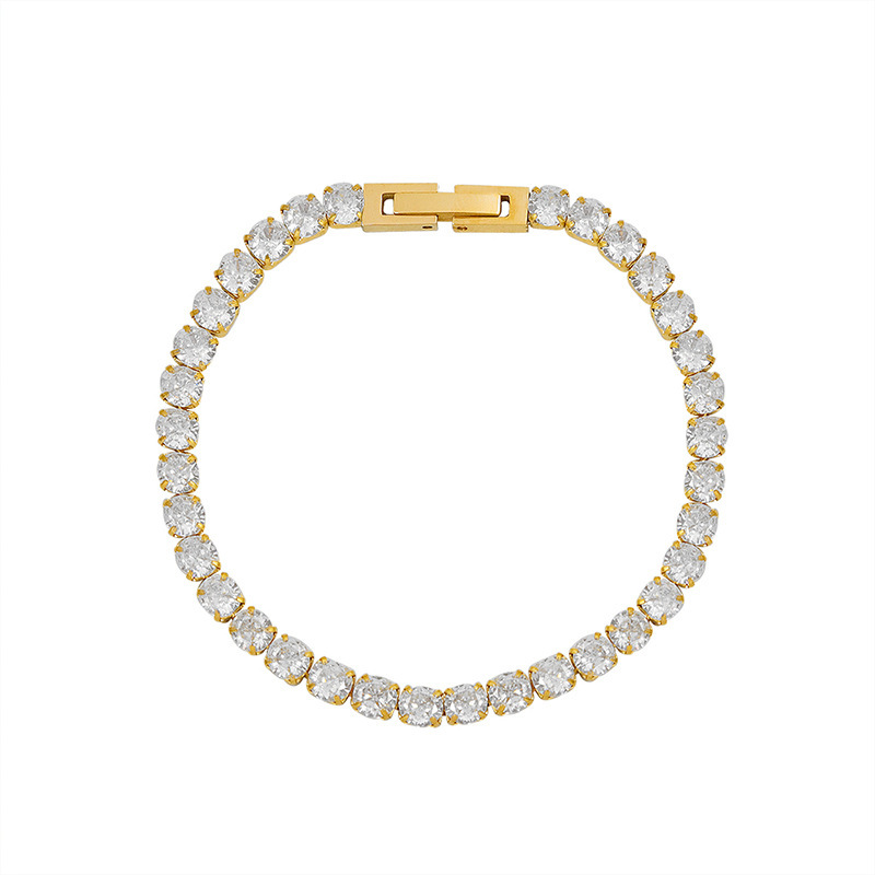 Fashion Gold Plated 316L Stainless Steel with Rhinestones Bracelet  (Color in Gold or Silver)