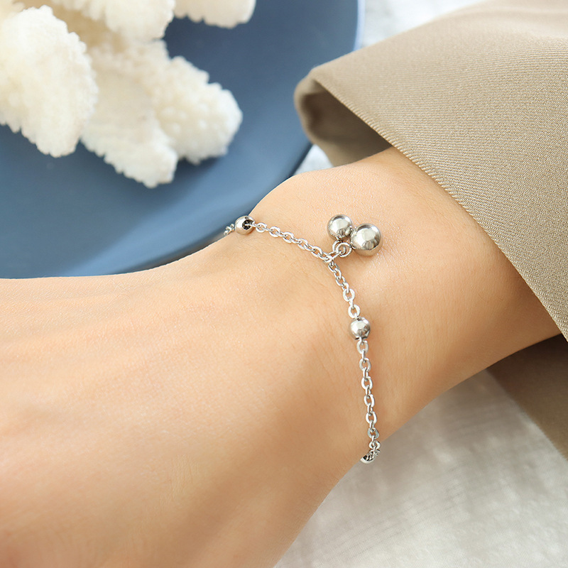 Personalised PVD Coated 316L Stainless Steel Bead Station Bracelet