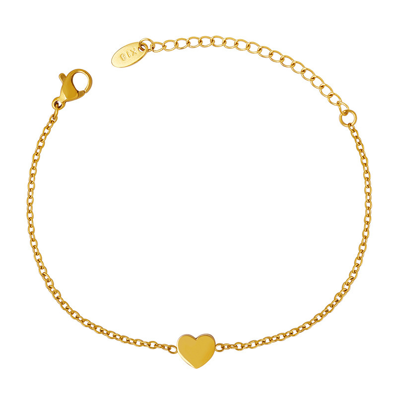 Hypoallergenic Small Heart Bracelet in Stainless Steel