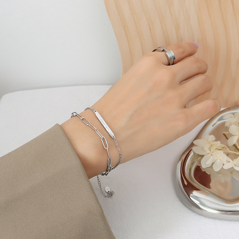 INS Style Good Luck Alphabet Long Charm Double Layers Bracelet