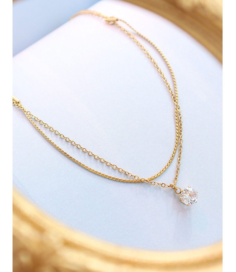 PVD Coated Double Layers Chain Super Sparkle with Zircon Bracelet