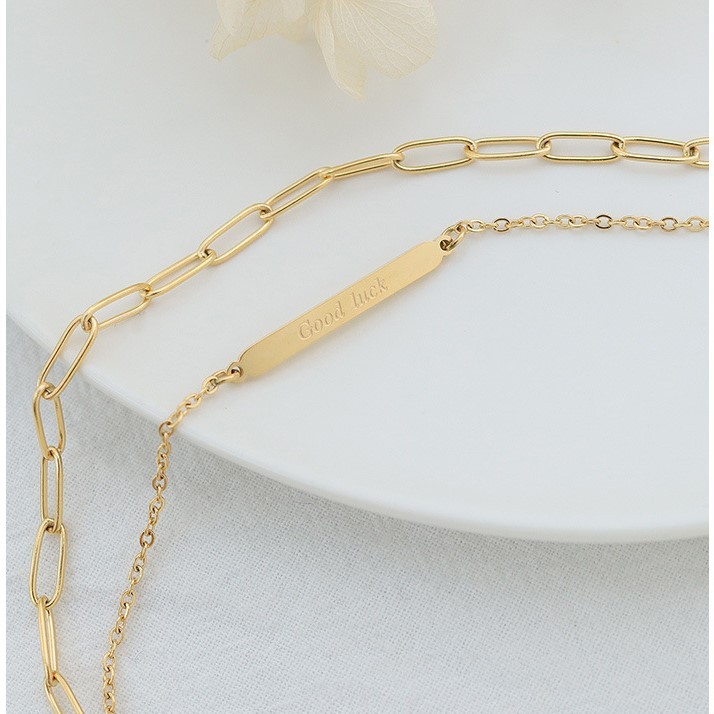 INS Style Good Luck Alphabet Long Charm Double Layers Bracelet