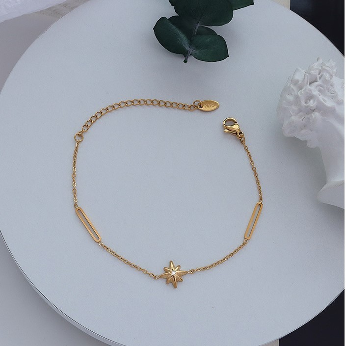 PVD Coated French Octopus Charm Bracelet Stainless Steel