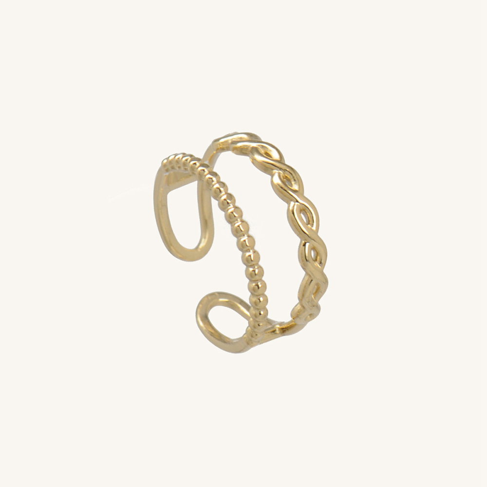 Classic Hollow Stainless Steel Open End Ring PVD Plated