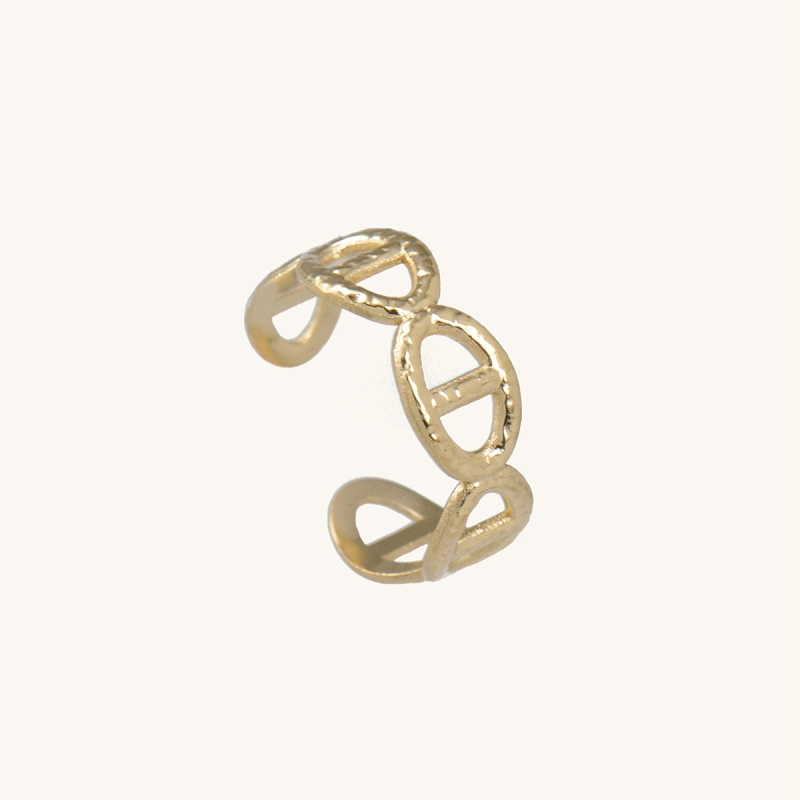Cute Pig Nose Loop Stainless Steel Ring with PVD Plating / Bague nez de cochon