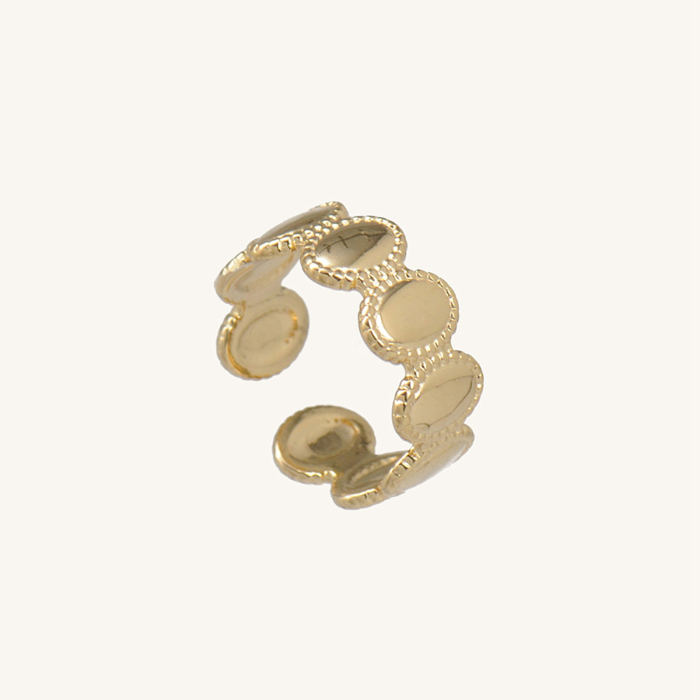 Gold plated 316L Stainless Steel Oval Interlocking Ring