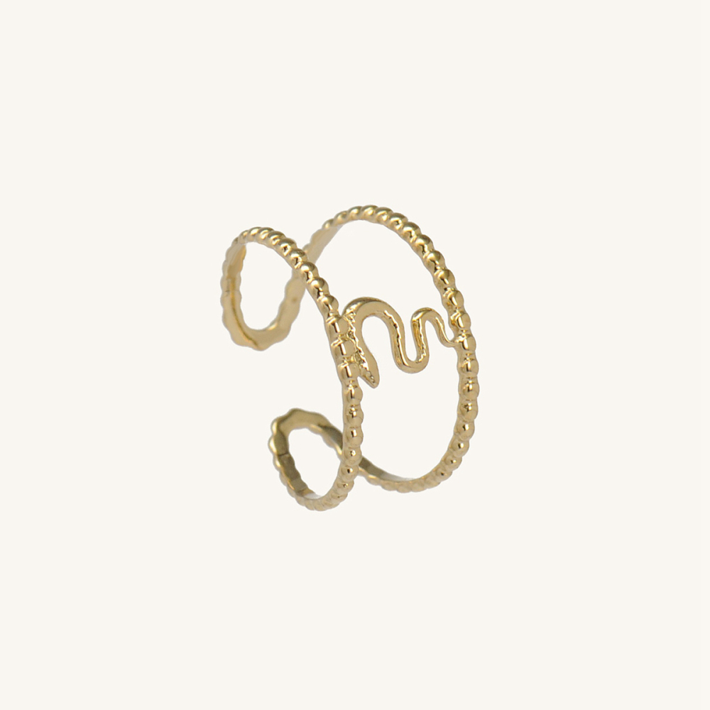 Charming Polished Stainless Steel Open Double Ring Clip Snake
