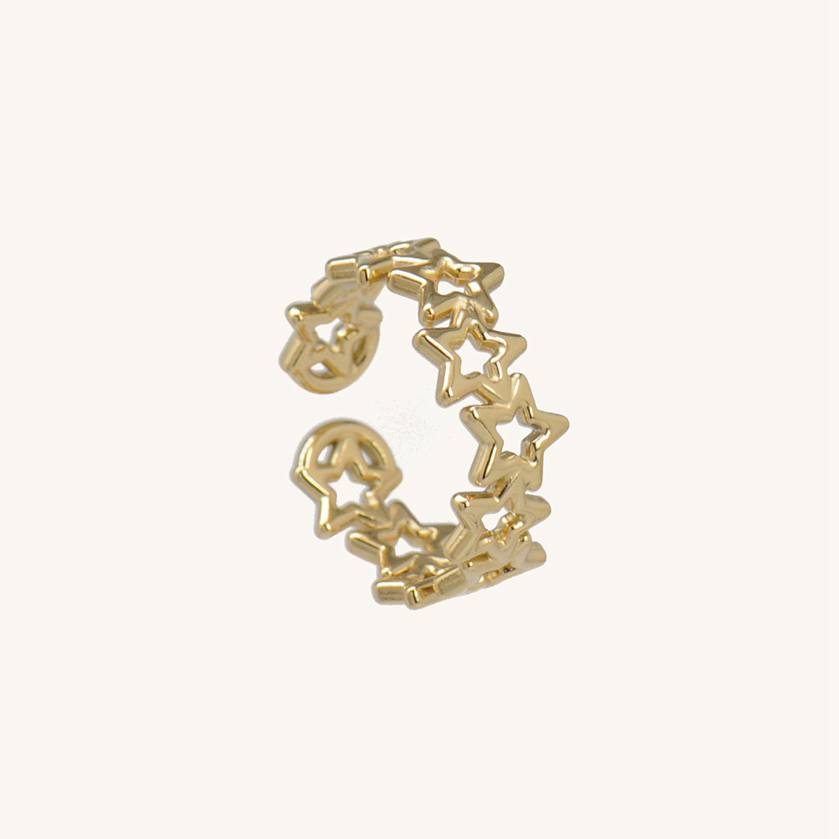 Wholesale Stainless Steel 14K Gold Plated Star Irregular Patchwork Open ...