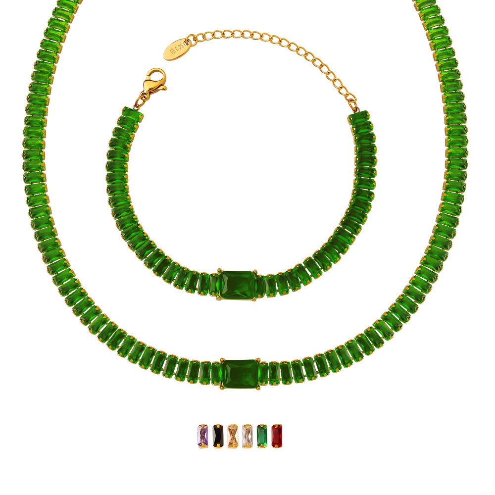 Hypoallergenic 18K Stainless Steel Gold Plated Bracelet with Zirconium Multicolor / Bracelet en zircon