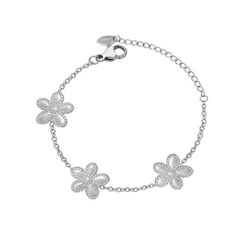 INS Style Gold-Plated Daisy Sweet Station Bracelet Stainless Steel