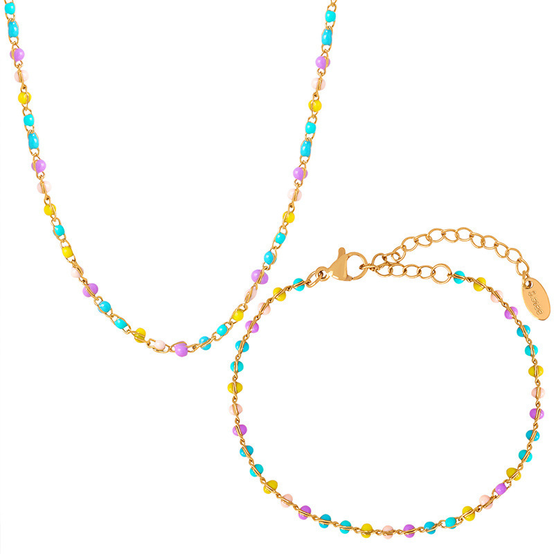 Personalized Dopamine Color Enamel 316L Stainless Steel Bracelet