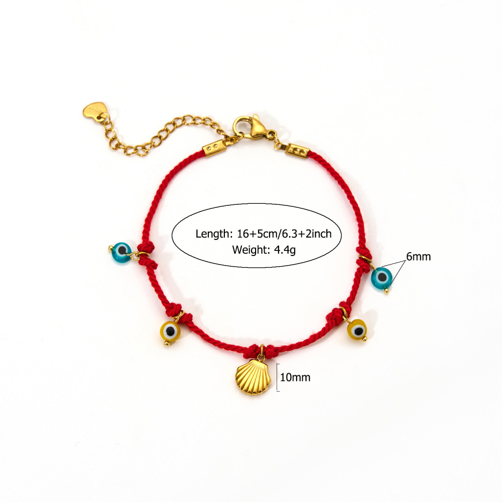 Beaded Bracelet Blue Ocean Vision Golden Sun And Palm Tree PVD 18k Stainless Steel