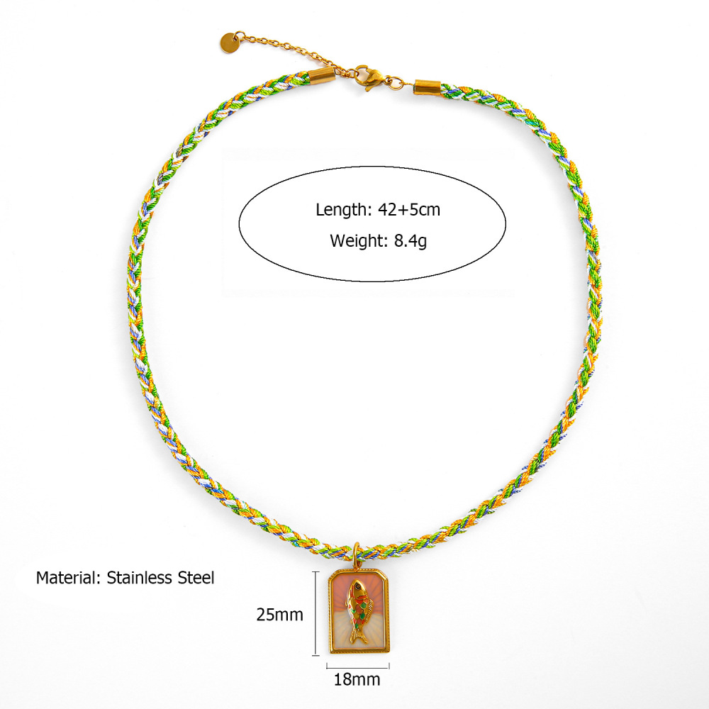 Ethnic wave pendant ruby mixed with seed beads necklace