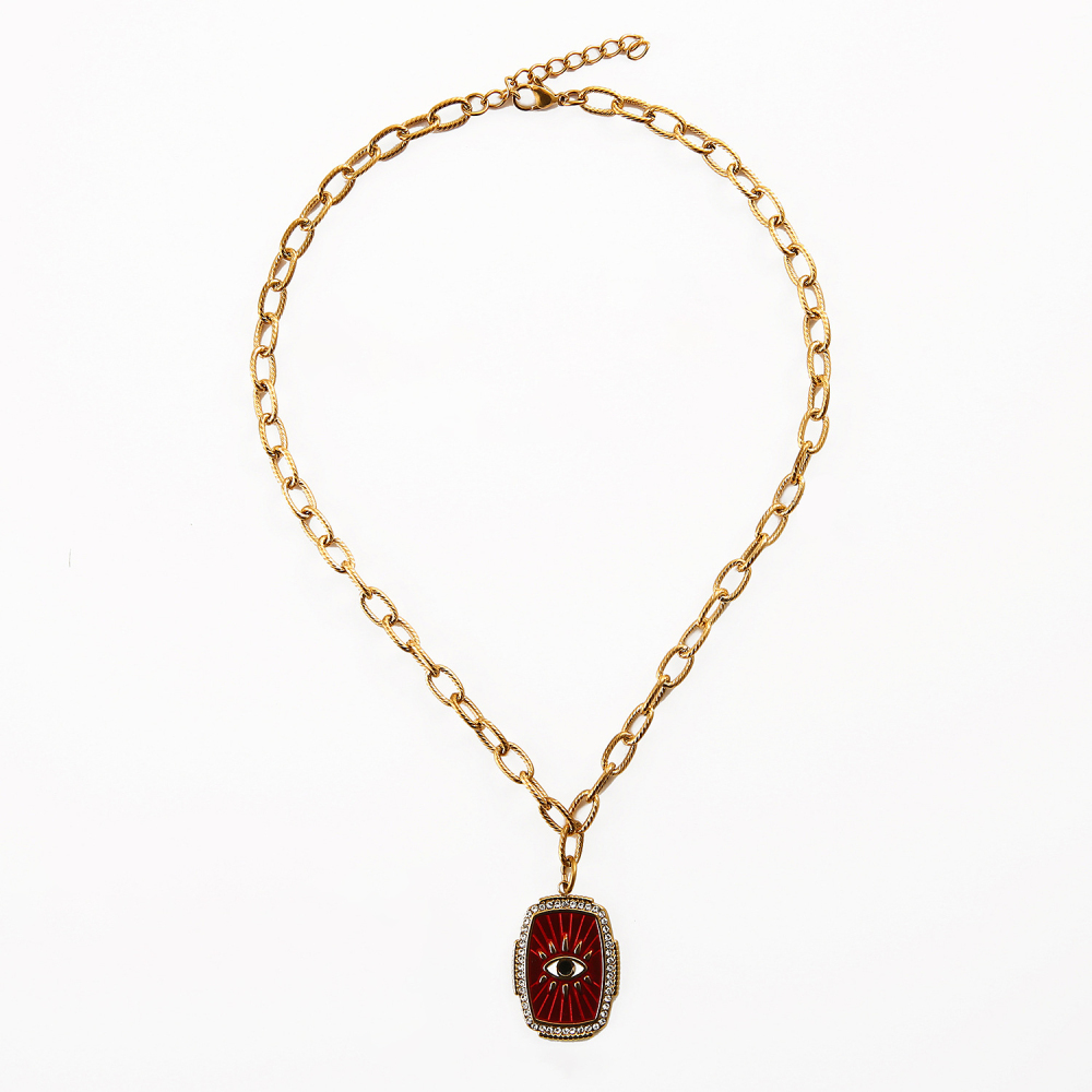 Ethnic wave pendant ruby mixed with seed beads necklace