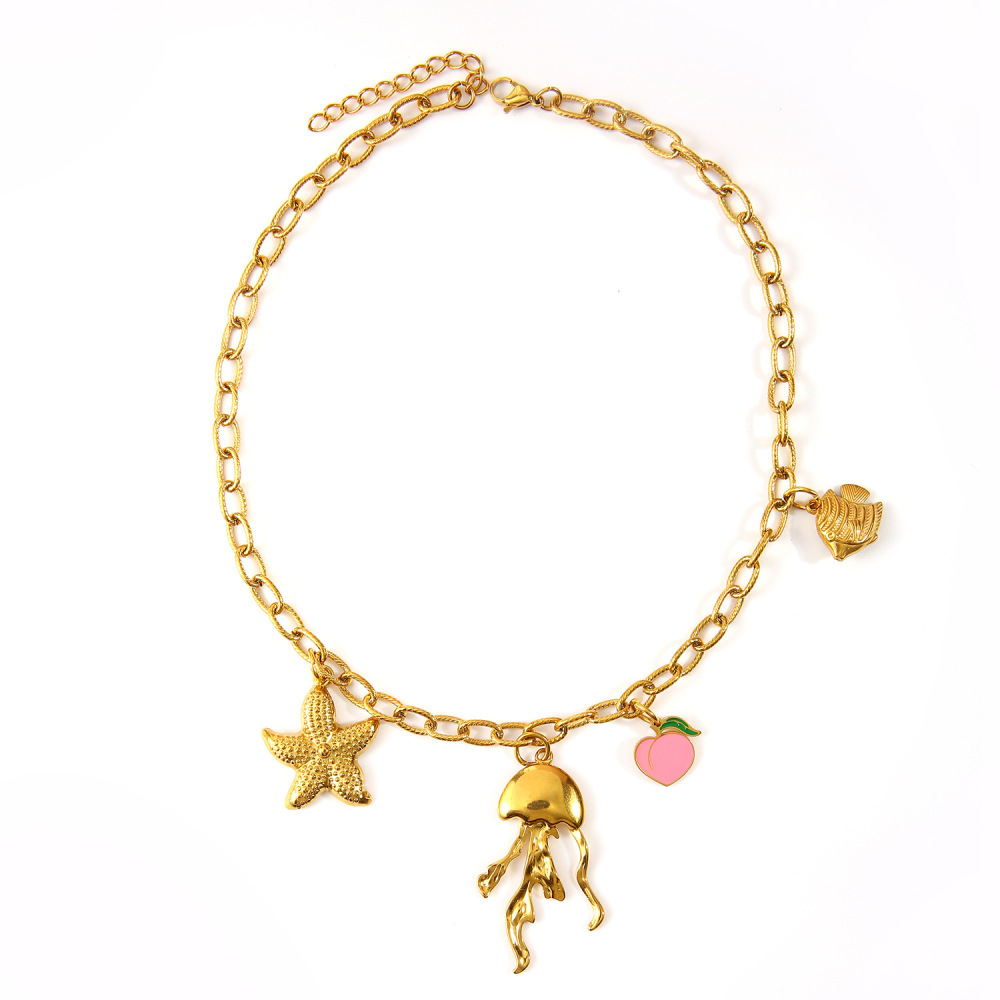 Ethnic wave pendant ruby mixed with seed beads necklace