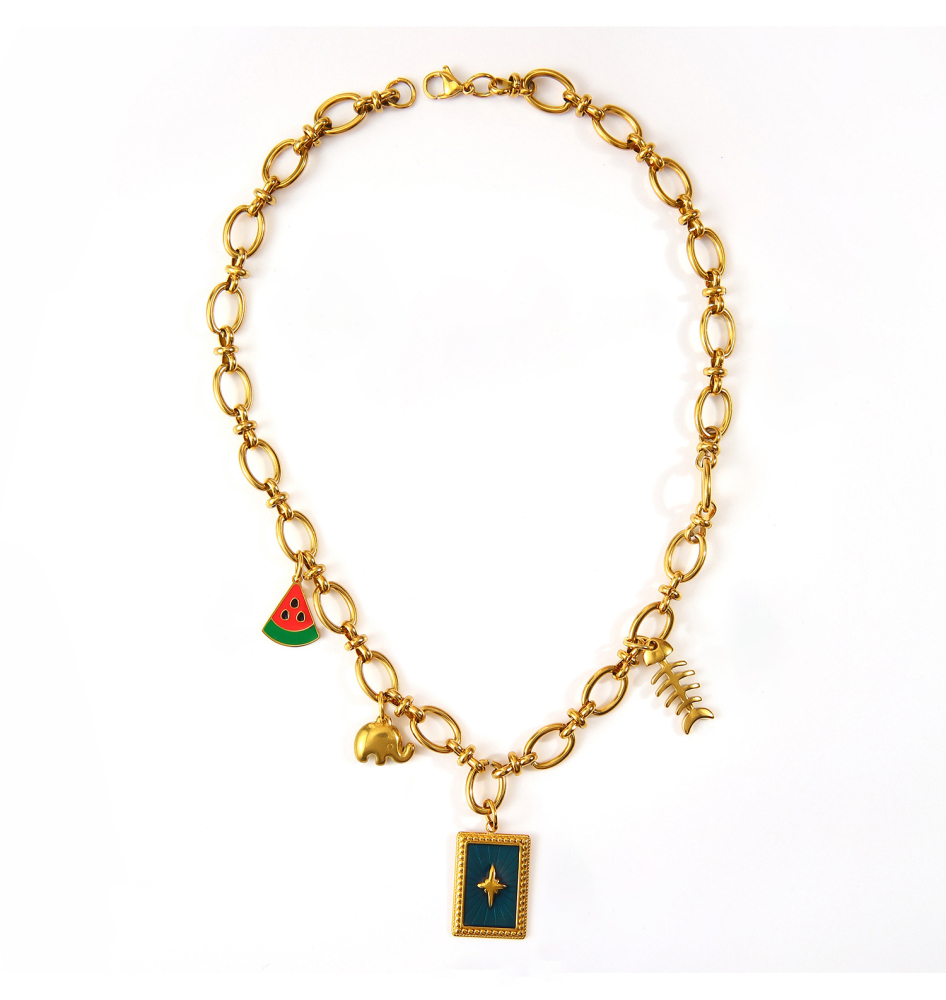 Ethnic wave pendant ruby mixed with seed beads necklace