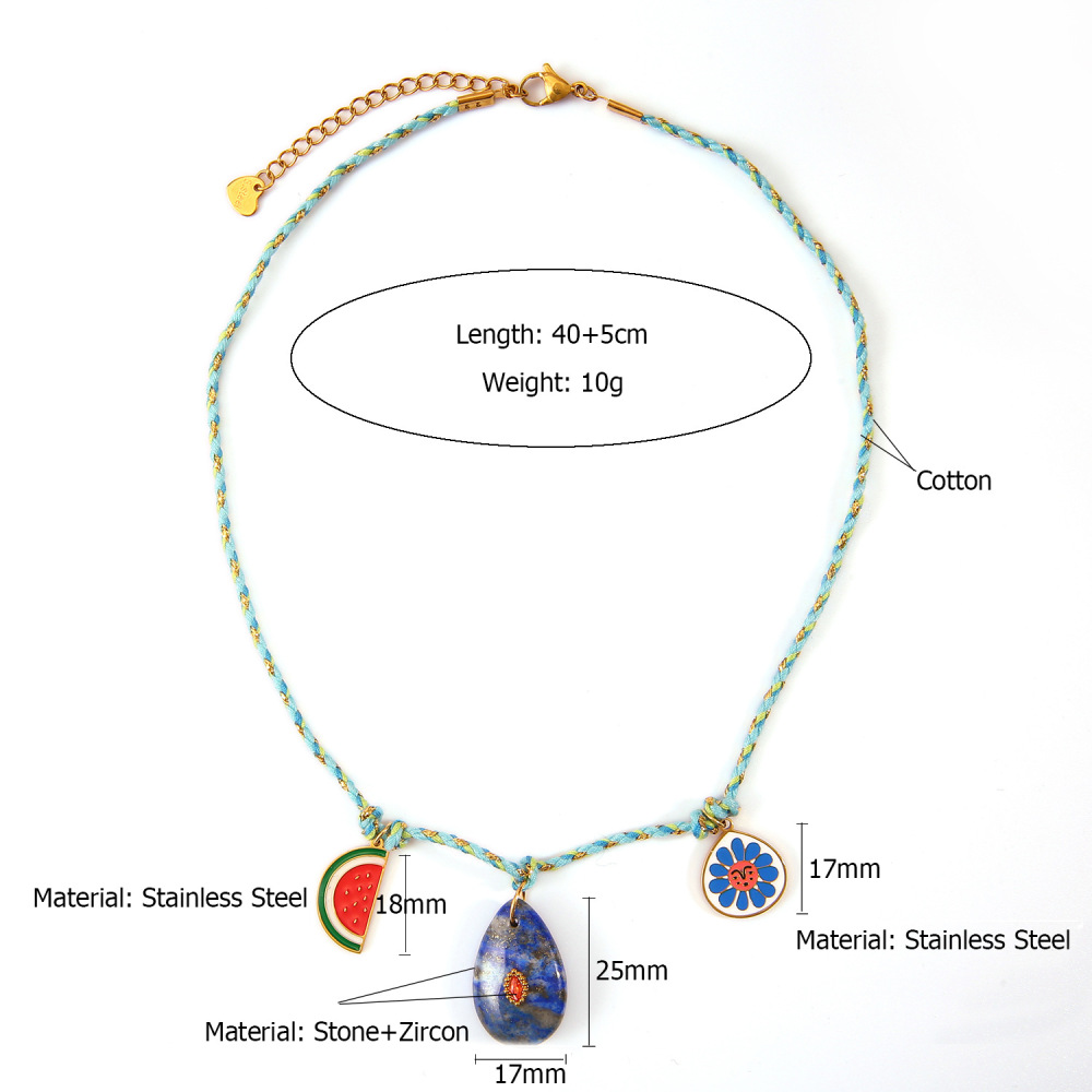 Ethnic wave pendant ruby mixed with seed beads necklace