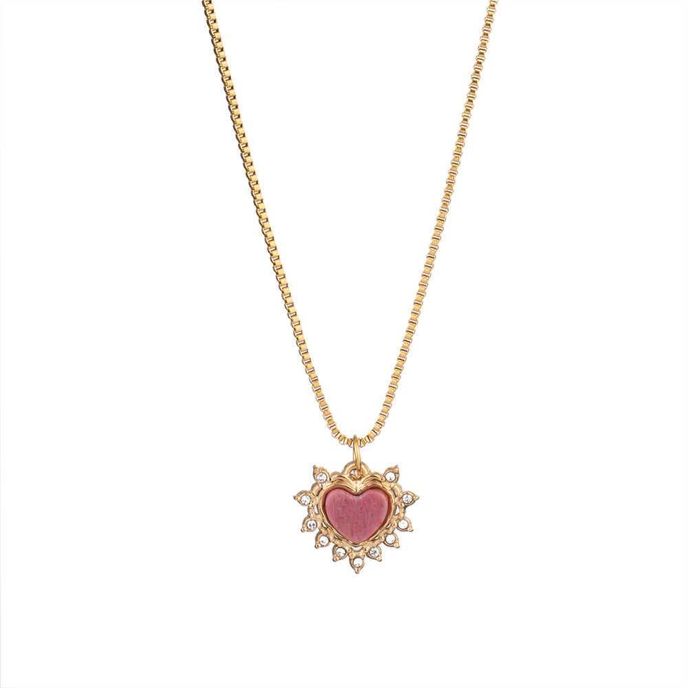 Ethnic wave pendant ruby mixed with seed beads necklace