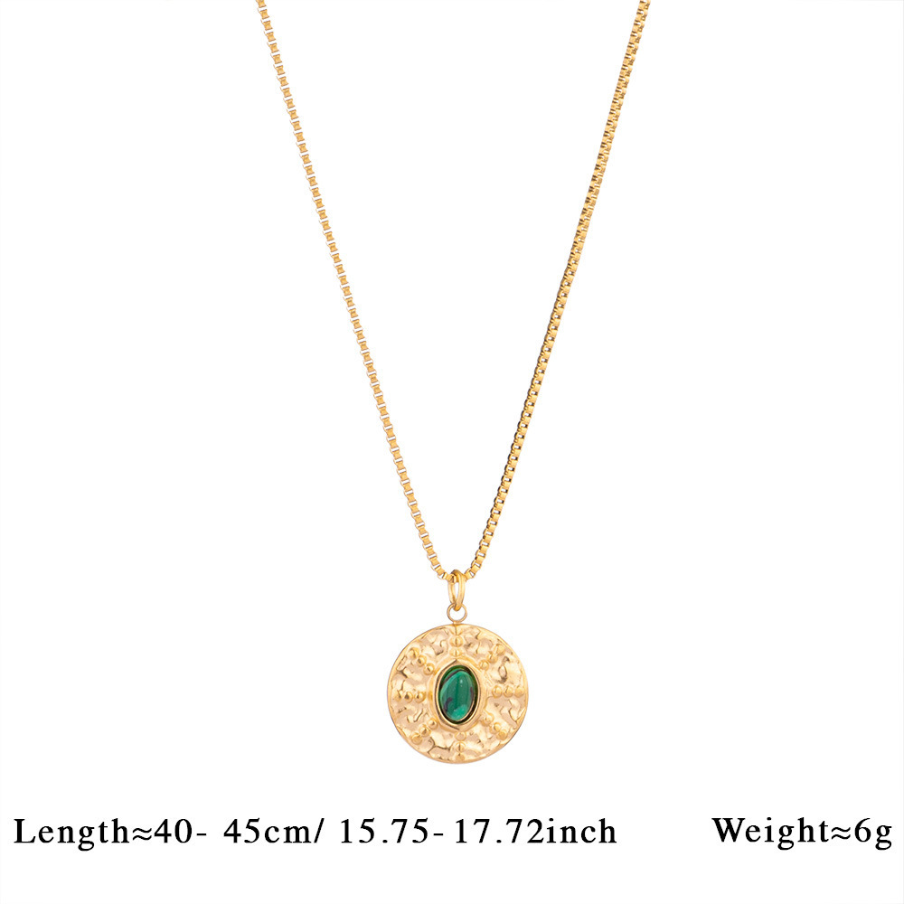 French Heart Pearl Pendant Necklace Stainless Steel in 18K Gold