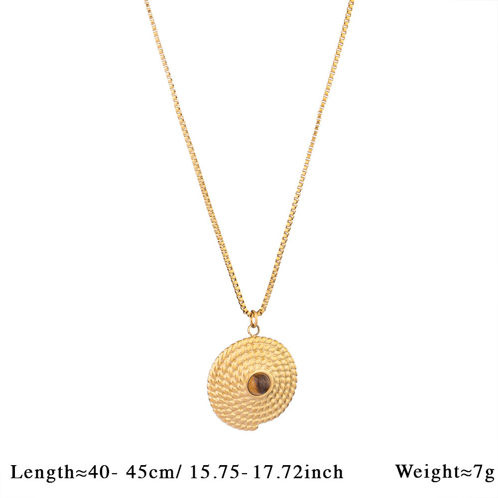 French Heart Pearl Pendant Necklace Stainless Steel in 18K Gold