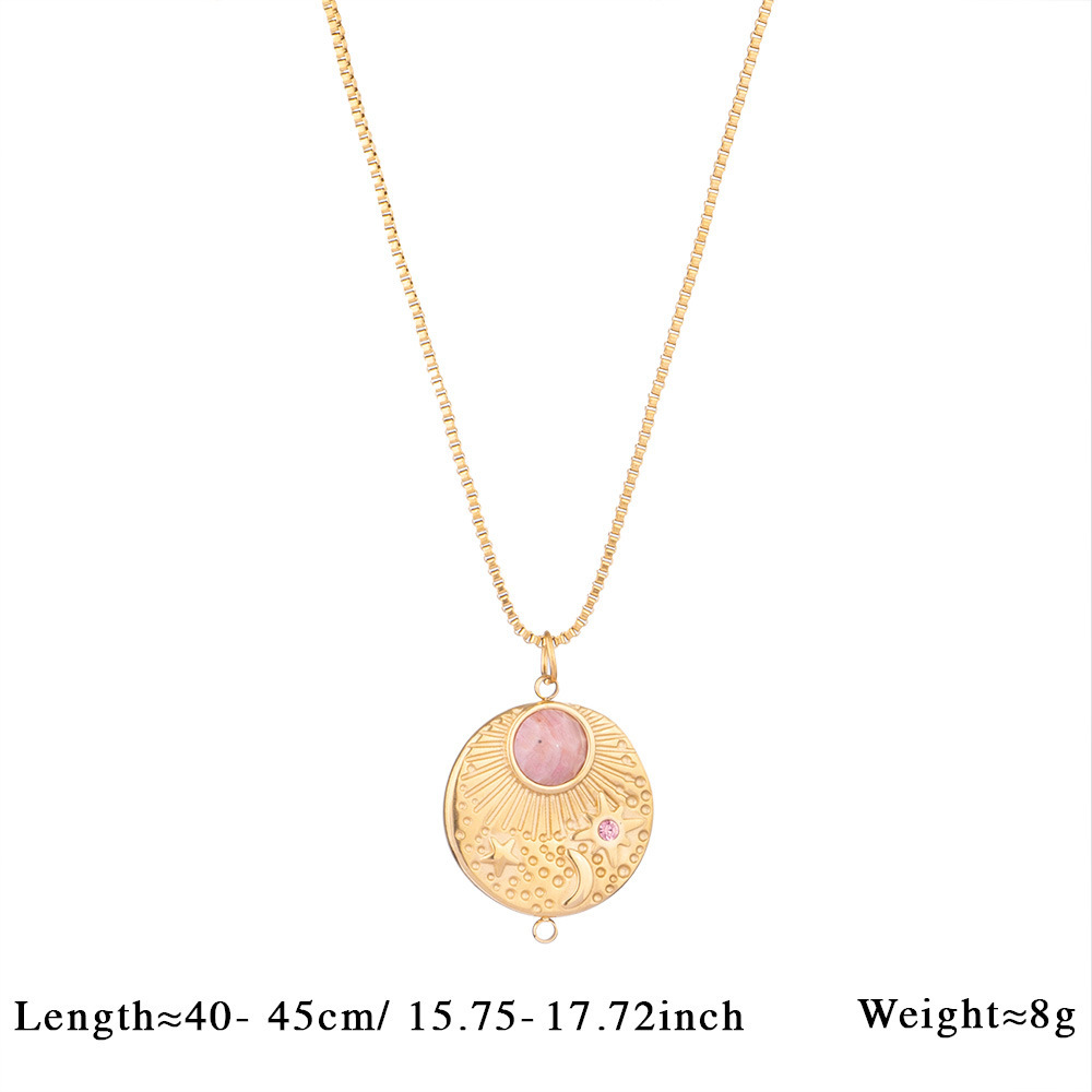 French Heart Pearl Pendant Necklace Stainless Steel in 18K Gold