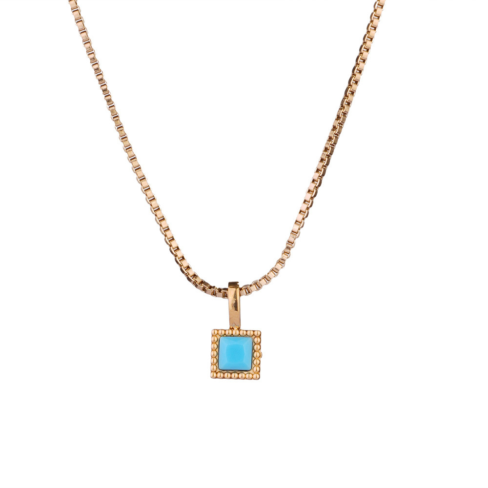 French Heart Pearl Pendant Necklace Stainless Steel in 18K Gold