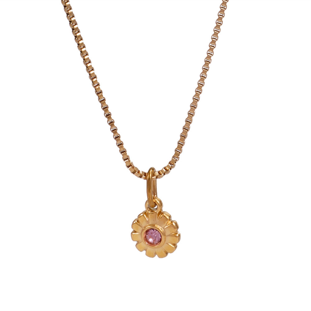 French Heart Pearl Pendant Necklace Stainless Steel in 18K Gold