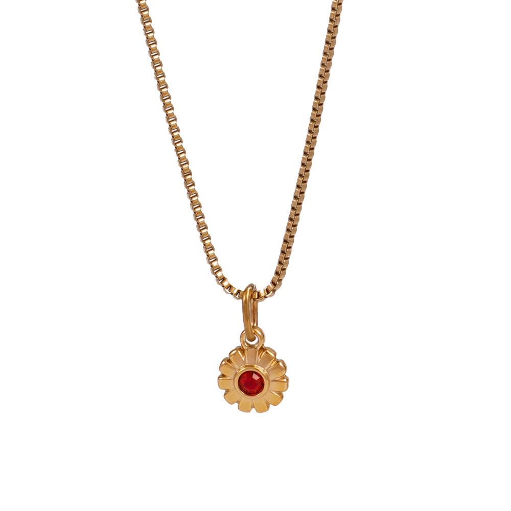 French Heart Pearl Pendant Necklace Stainless Steel in 18K Gold