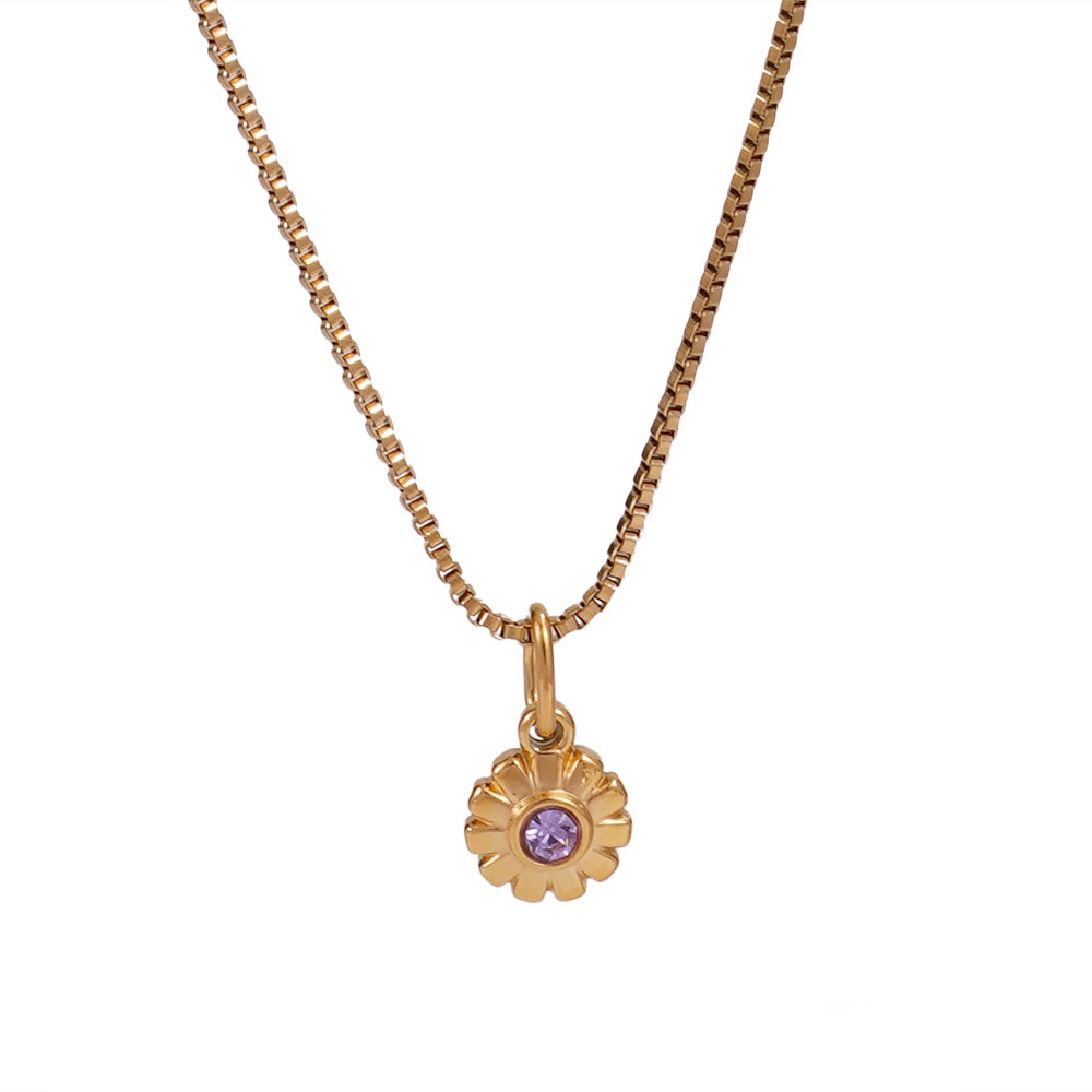 French Heart Pearl Pendant Necklace Stainless Steel in 18K Gold