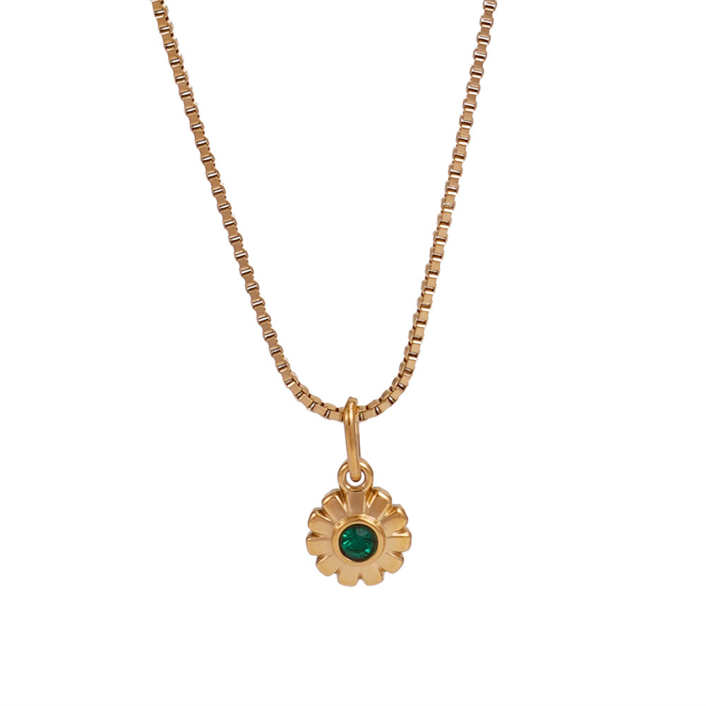 French Heart Pearl Pendant Necklace Stainless Steel in 18K Gold