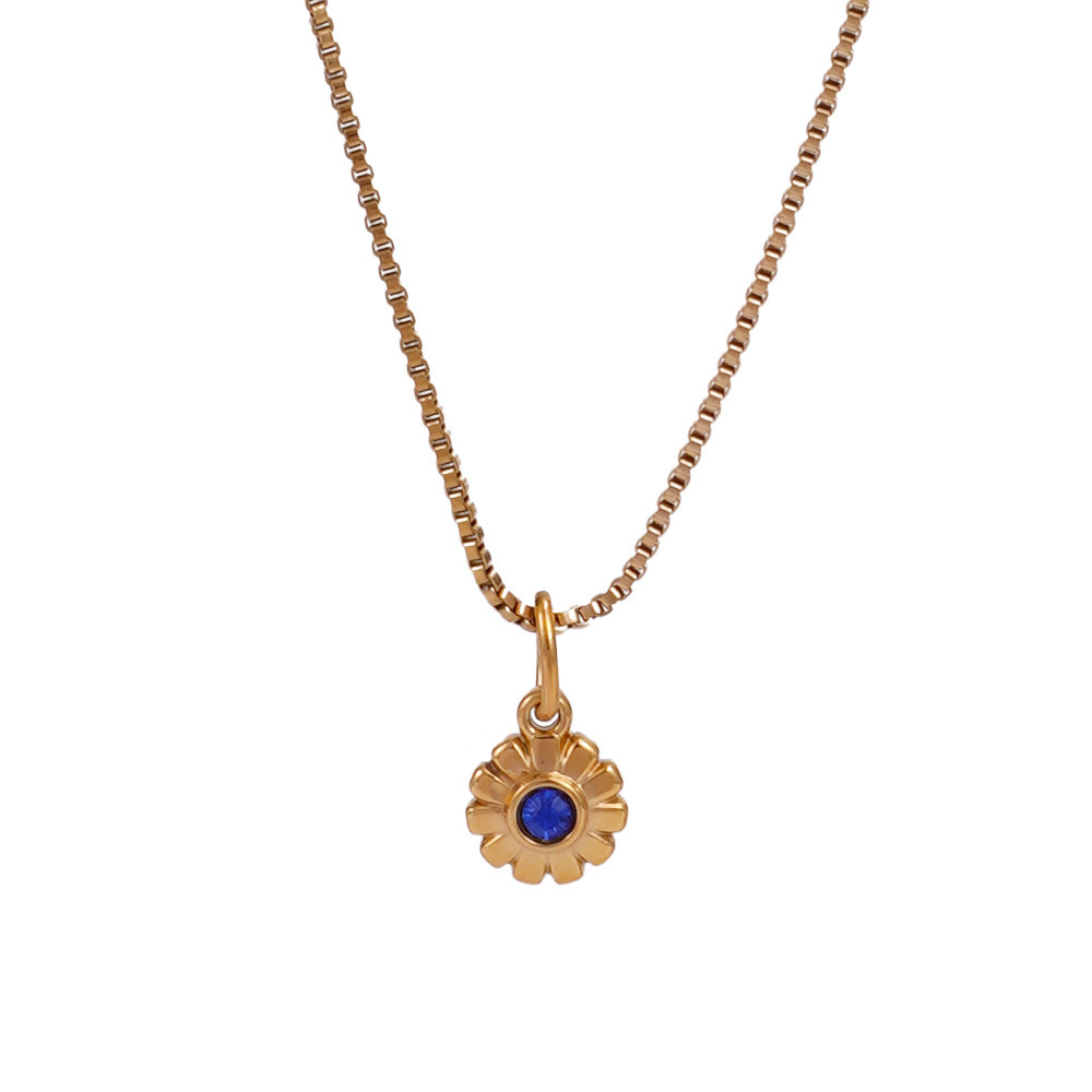 French Heart Pearl Pendant Necklace Stainless Steel in 18K Gold