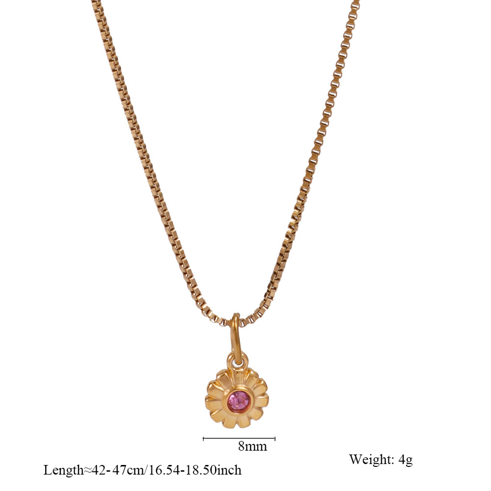 French Heart Pearl Pendant Necklace Stainless Steel in 18K Gold