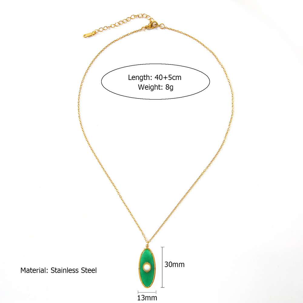 French Heart Pearl Pendant Necklace Stainless Steel in 18K Gold