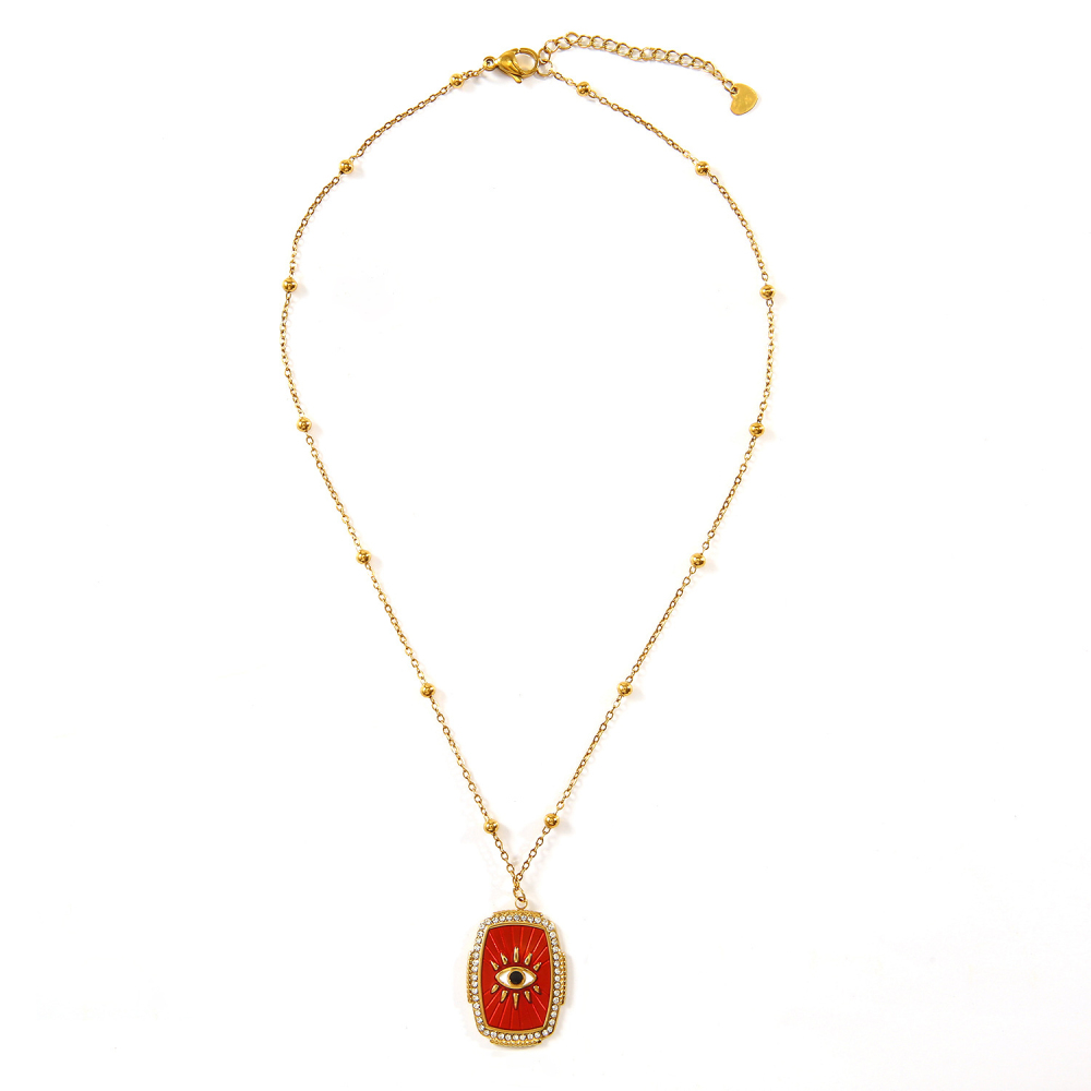 French Heart Pearl Pendant Necklace Stainless Steel in 18K Gold