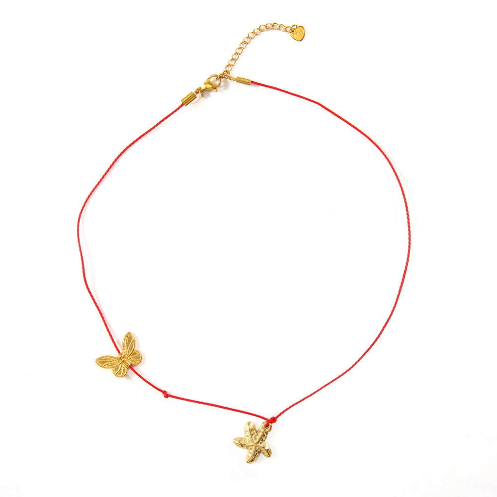 French Heart Pearl Pendant Necklace Stainless Steel in 18K Gold
