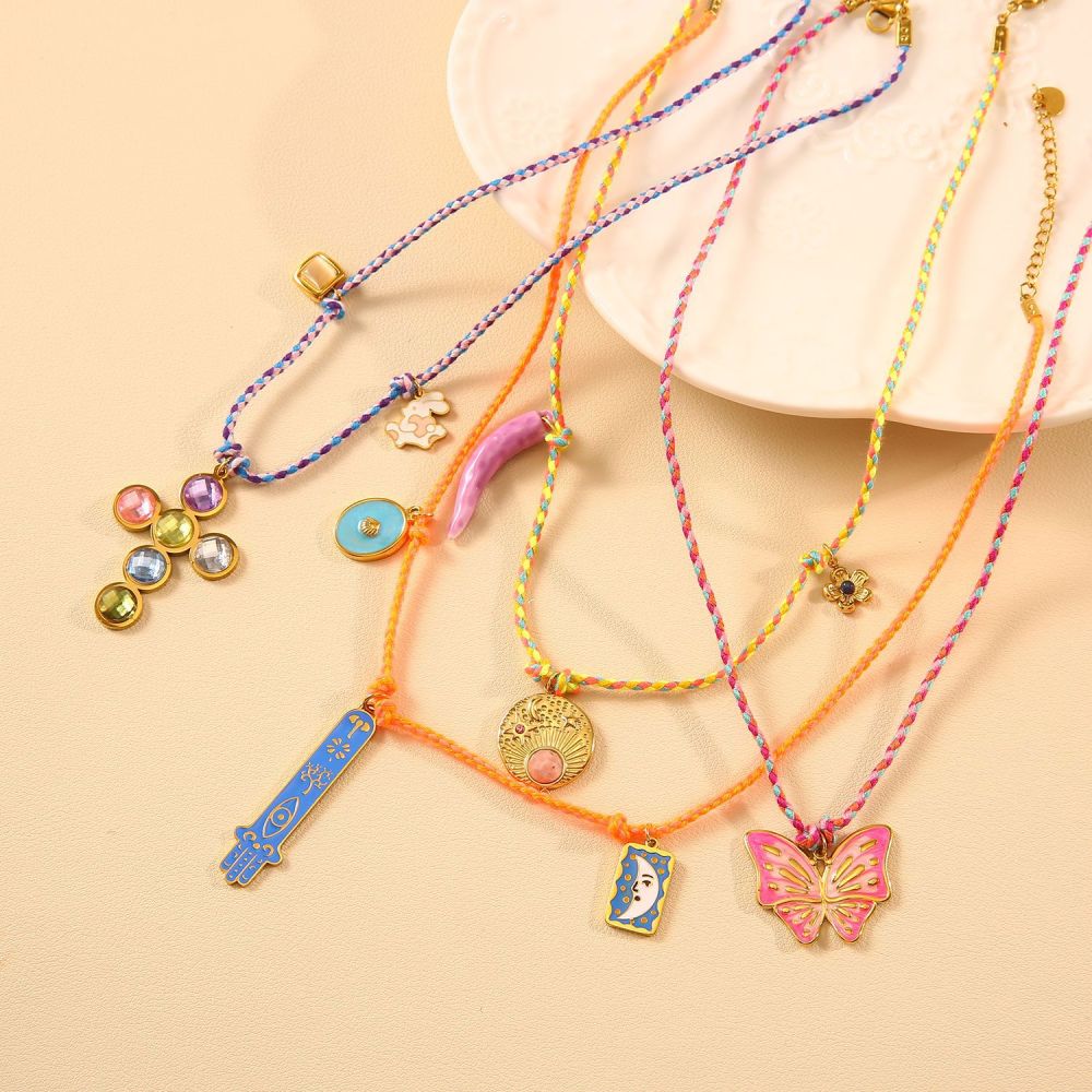 Hypoallergenic 18k Western Cowboy with Interesting Charm Necklace