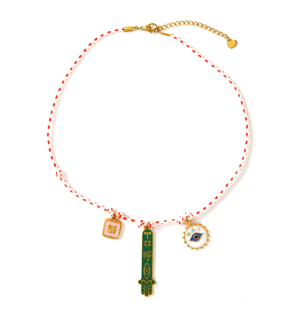 Hypoallergenic 18k Western Cowboy with Interesting Charm Necklace