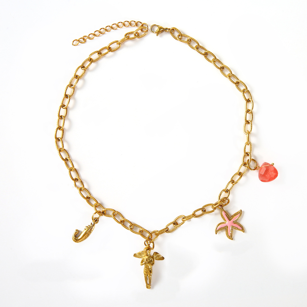 Hypoallergenic 18k Western Cowboy with Interesting Charm Necklace
