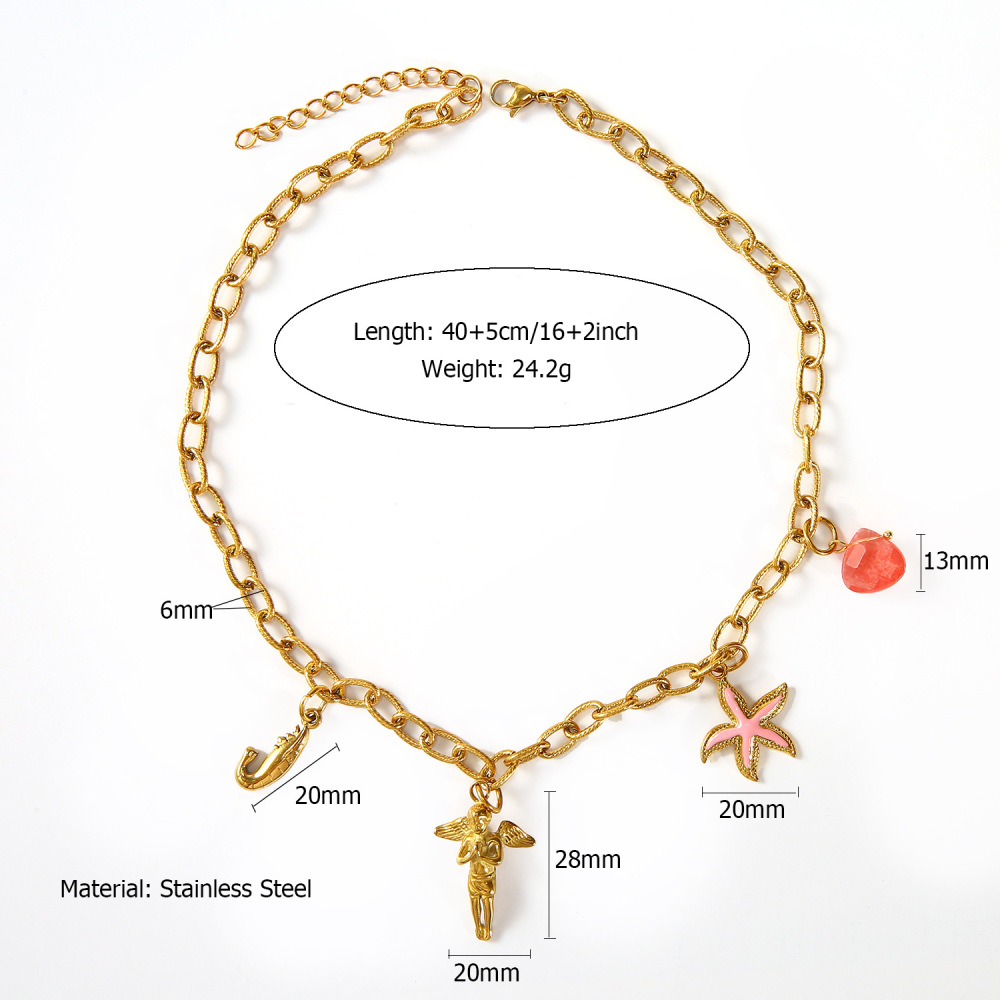 Hypoallergenic 18k Western Cowboy with Interesting Charm Necklace
