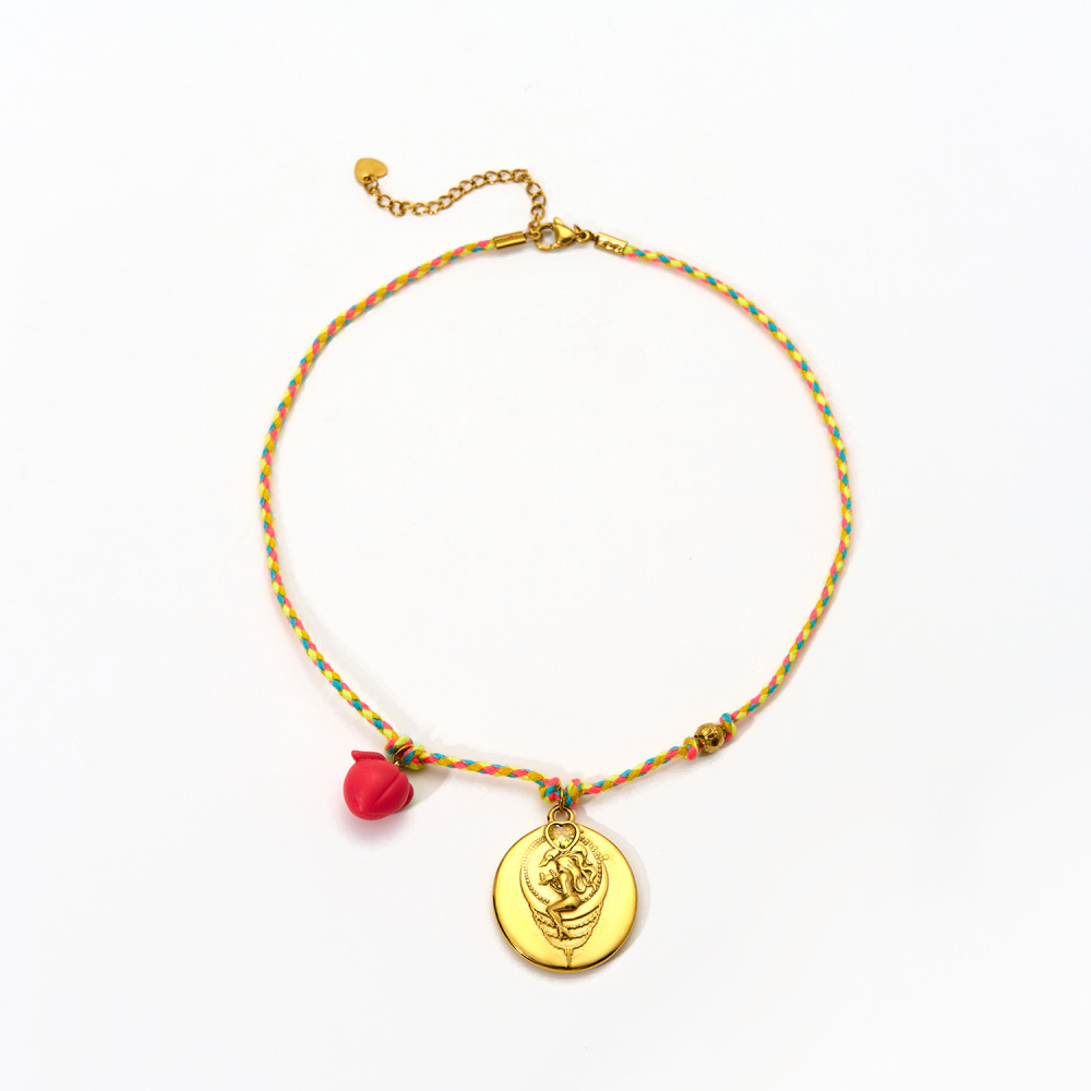 Hypoallergenic 18k Western Cowboy with Interesting Charm Necklace