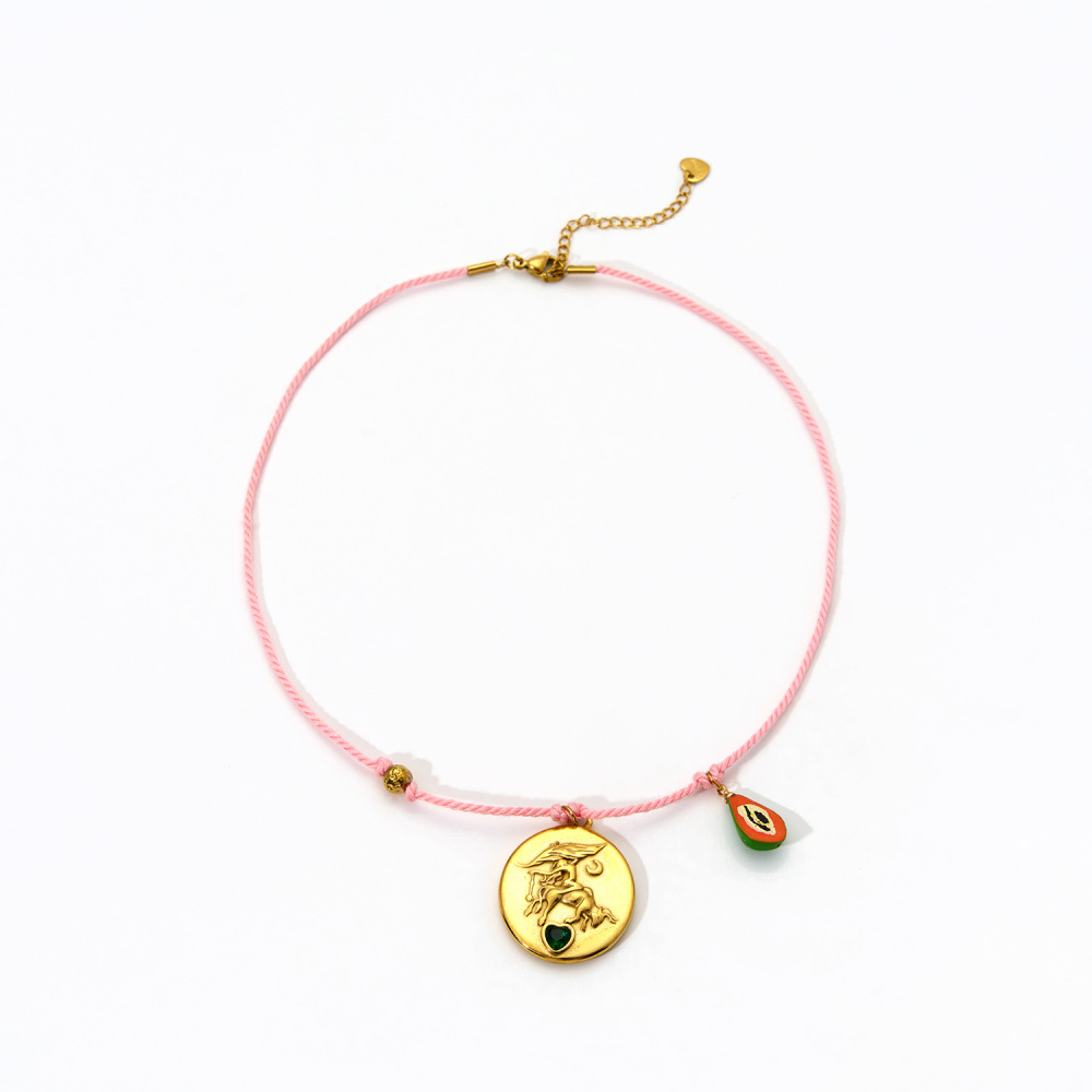 Hypoallergenic 18k Western Cowboy with Interesting Charm Necklace