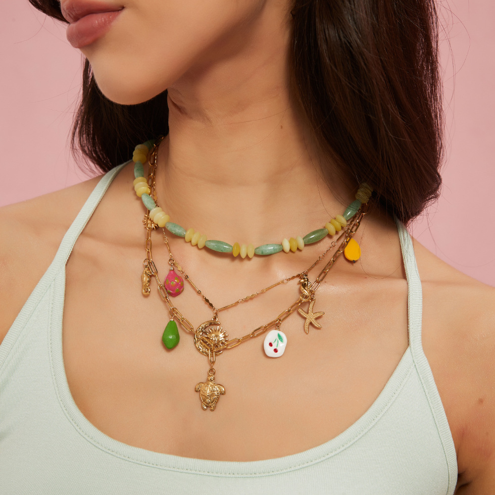 Hypoallergenic 18k Western Cowboy with Interesting Charm Necklace