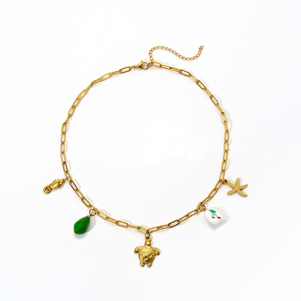 Hypoallergenic 18k Western Cowboy with Interesting Charm Necklace