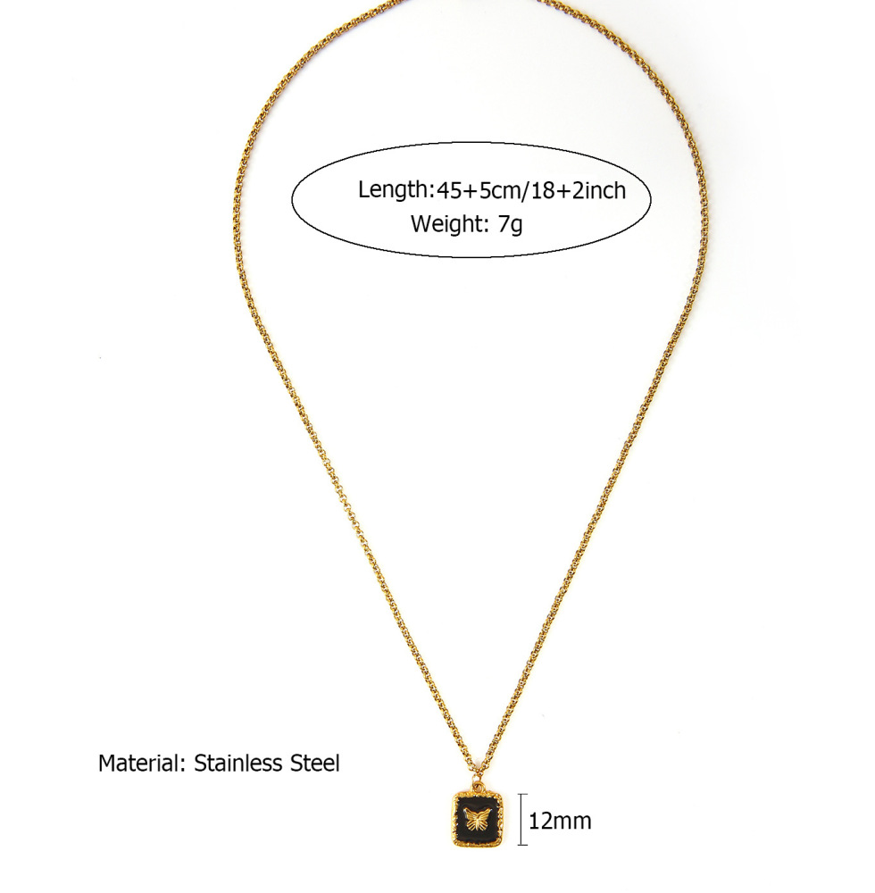 French Heart Pearl Pendant Necklace Stainless Steel in 18K Gold