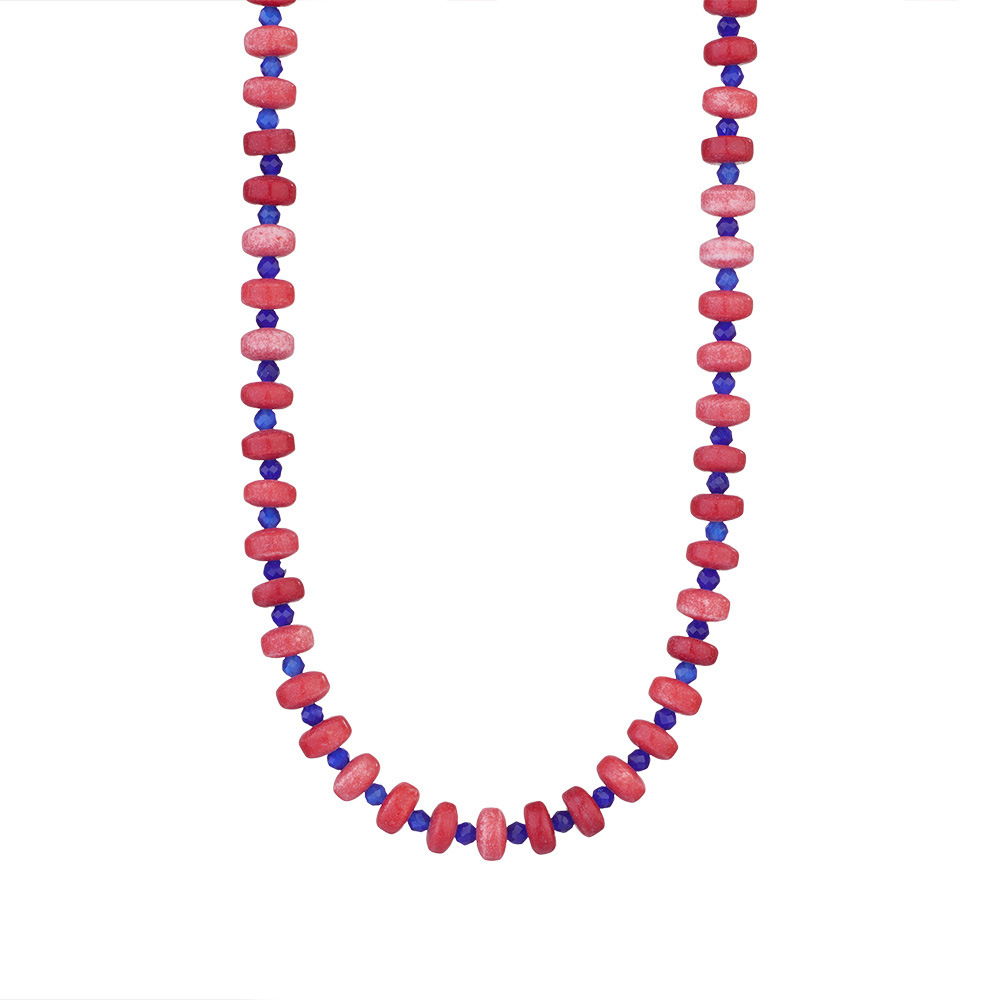 Minimalist Red Bead Choker Necklace in 18k Gold PVD Coated Stainless Steel