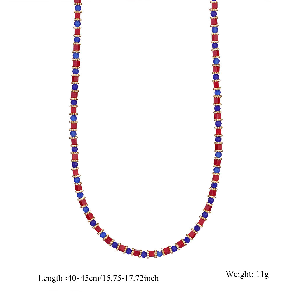 Minimalist Red Bead Choker Necklace in 18k Gold PVD Coated Stainless Steel